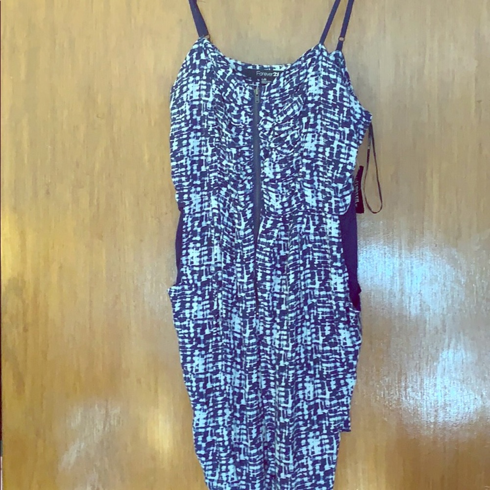 Blue and white dress